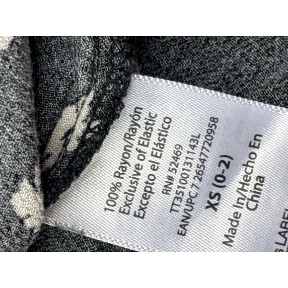 Time & Tru Womens Smocked Fit Flare Midi Dress XS Black Beige Floral Whimsygoth - Picture 9 of 10